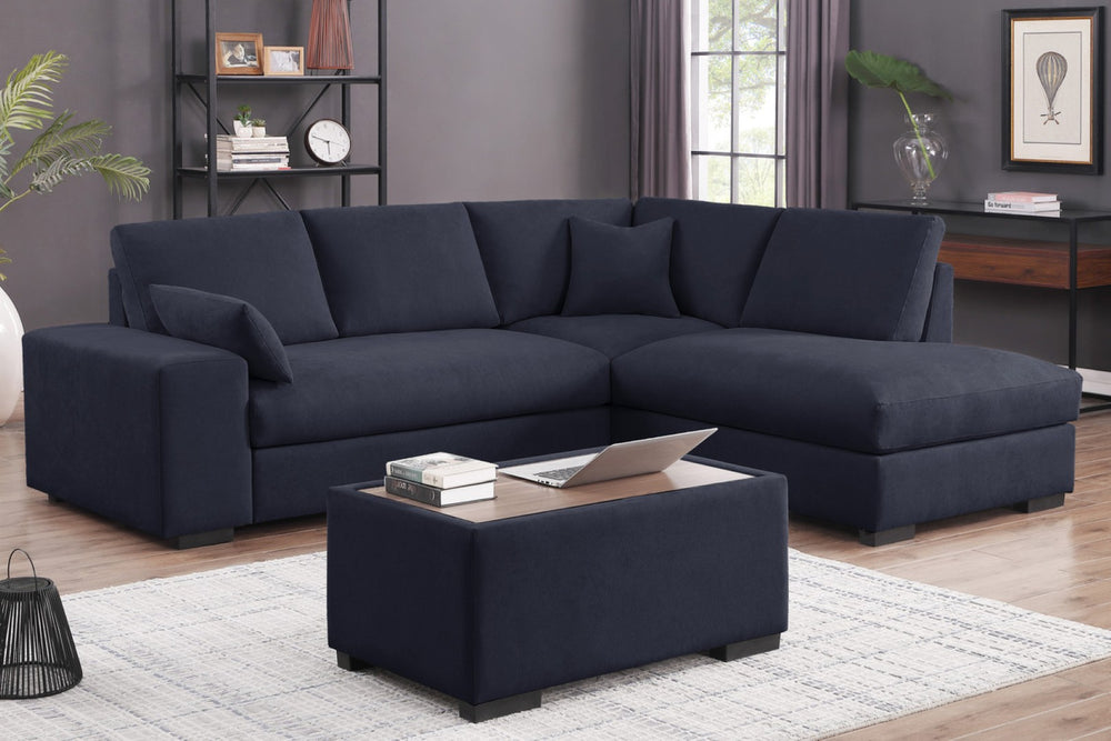 English Elm Joviel Woven Fabric Sectional with Chaise Ottoman Pocket Coil Living Room Sofa B2749S00249