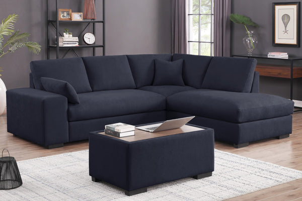 English Elm Joviel Woven Fabric Sectional with Chaise Ottoman Pocket Coil Living Room Sofa B2749S00249