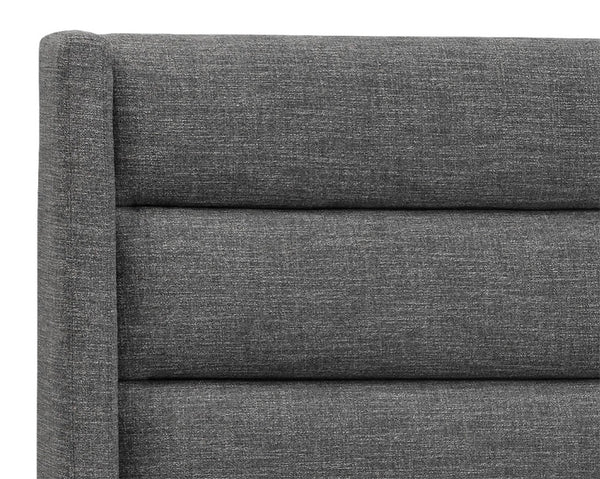 Sunpan EMMIT Bed - Queen - Contemporary Upholstered Design with Channel Tufting for Modern Comfort Quarry 102557V