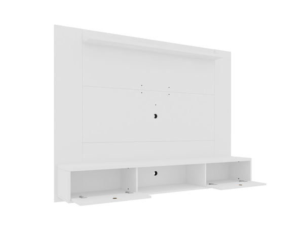 English Elm Liberty 71" TV Panel with Mounting Brackets, Flip-Down Doors, Cable Management & Display Shelf White B365P398392