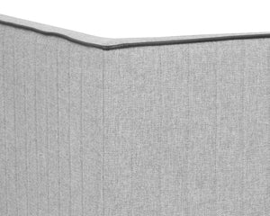 Sunpan Batavia Armchair - Bold Design with Channel Tufting, Sleek Piping, and a Stylish Bronze Base Belfast Heather Grey