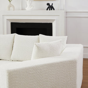 English Elm [video]151.6-inch Modular Chenille Sectional with Deep Seats and Chaise for Open Living Spaces Beige W3505S00058