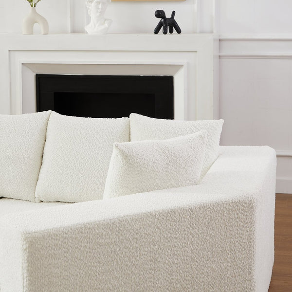 English Elm [video]151.6-inch Modular Chenille Sectional with Deep Seats and Chaise for Open Living Spaces Beige W3505S00058