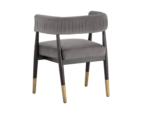 Sunpan Callem Dining Armchair - Elegant Design, Luxurious Comfort, Perfect for Stylish Dining Spaces Mahogany, Antonio Charcoal