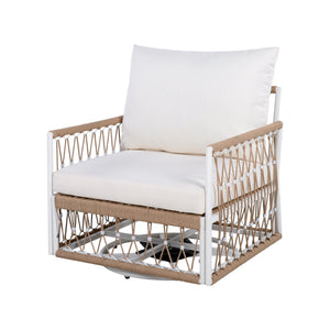 English Elm Christopher Knight Home® - [Set Of 2] 360° Swivel Bohemian Lounge Chairs - Handwoven Rope, Waterproof Cushions, Stylish Patio Comfort N767P306733B