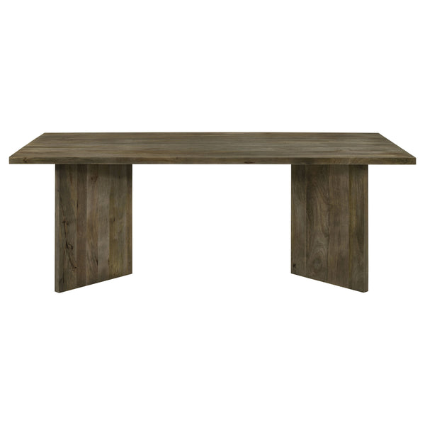 English Elm Roman Mango Brown Rectangular Dining Table with V-Leg Braces, Mango Wood Grain, Rustic Modern 80" Long B062P358239
