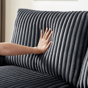 English Elm 71" Plush Corduroy Sofa with Hidden Armrest Storage, USB Charging Port, Solid Wood Frame Comfort Dark Gray W3817P375162