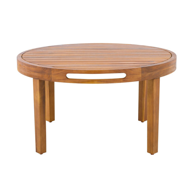 English Elm Outdoor Acacia Wood Loveseat Set with Woven Rope Detail and Slatted Coffee Table Cream,Oatmeal,Teak N768P363954T