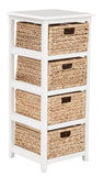 OSP Home Furnishings Seabrook Four-Tier Storage Unit White