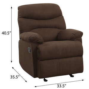 English Elm Chocolate Pillow Top Arms Recliner - Tufted Back, Microfiber Comfort, Motion Recline for Lounging Bliss B062P189118
