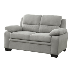 English Elm Hugh Channel Tufted Compact Loveseat Gray Polyester Foam Cushioned Contemporary Seating B056P416894