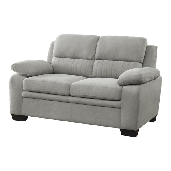 English Elm Hugh Channel Tufted Compact Loveseat Gray Polyester Foam Cushioned Contemporary Seating B056P416894