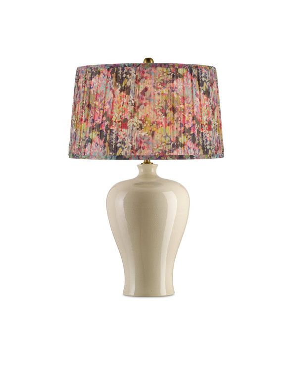 Currey & Company Wildflower Pleated Lamp Shade With Vibrant Magenta And Yellow Floral Design For Elegant Décor Multi,Color Cotton 0900-6003-currey-company