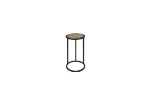 English Elm Metal/Wood Chairside Table Toffee — Compact Wooden Top, Sturdy Metal Base, Versatile Brown Accent for Cozy Spaces B2699P323084