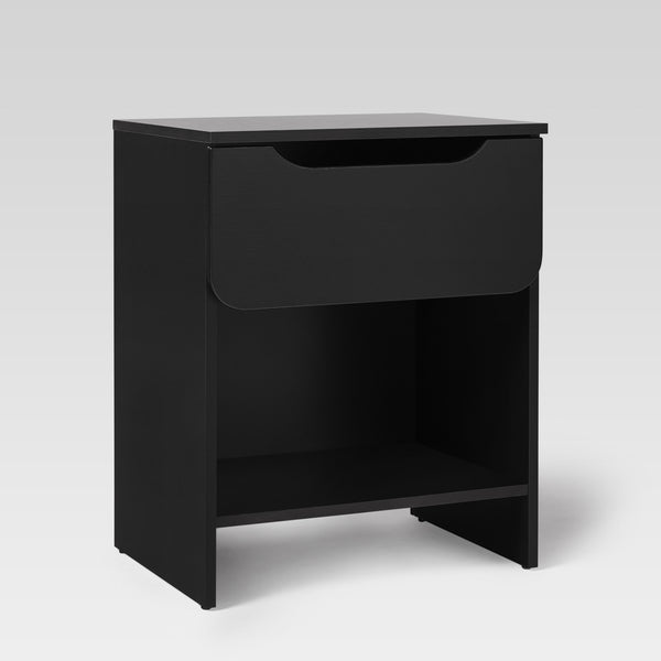 Domm Modern Scandinavian Nightstand with Open Cubby, Sleek Design & Quick 30-Minute Assembly