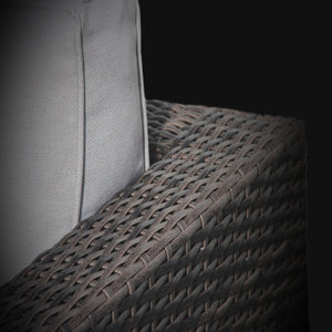 English Elm 5-Person Wicker Patio Set with Cushions Fully Assembled — 7-Piece Weatherproof Aluminum Sofa Set, Plush 5" Cushions Grey B120S00107