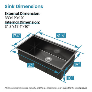 English Elm Stainless Steel Handmade Undermount Kitchen Sink Single Bowl with Brushed Finish T3177P296193