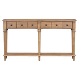 English Elm Trexm Retro Console Table With 3 Drawers and Open Shelf, Perfect For Entryways, Living Rooms, and Hallways (Old Pine)