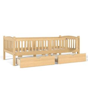 English Elm Metal Twin Over Full Bunk Bed White Steel Frame Space Saving Slat Support for Teens Natural W1580P383110