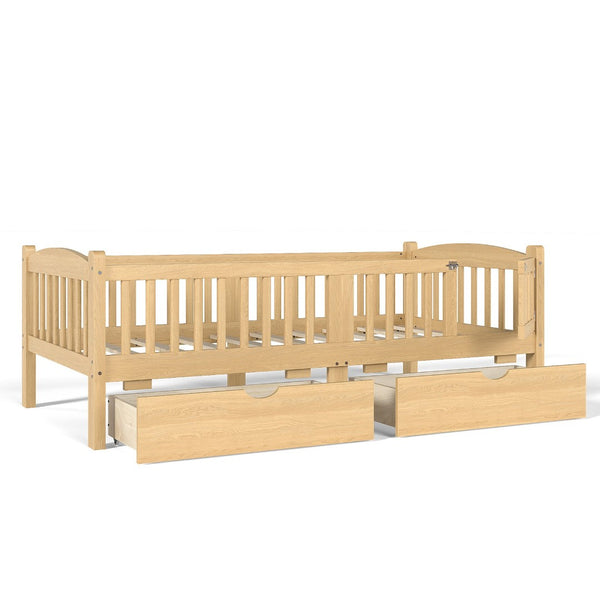 English Elm Metal Twin Over Full Bunk Bed White Steel Frame Space Saving Slat Support for Teens Natural W1580P383110