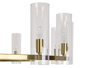 Sunpan CLARABELLE Chandelier - Large Brass Fixture with Clear Glass Shades for Timeless Elegance & Style 107928
