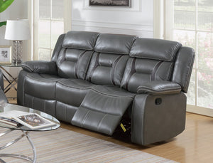 English Elm Modern Leatherette Reclining Sofa and Loveseat Set with Tufted Pillow Armrests B011S02435