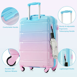 English Elm Luggage 3 Piece Hard Shell Abs Pc Set with Usb Port and Spinner Wheels Travel Ready N726P264892A