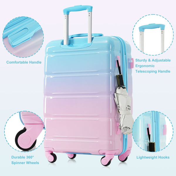 English Elm Luggage 3 Piece Hard Shell Abs Pc Set with Usb Port and Spinner Wheels Travel Ready N726P264892A
