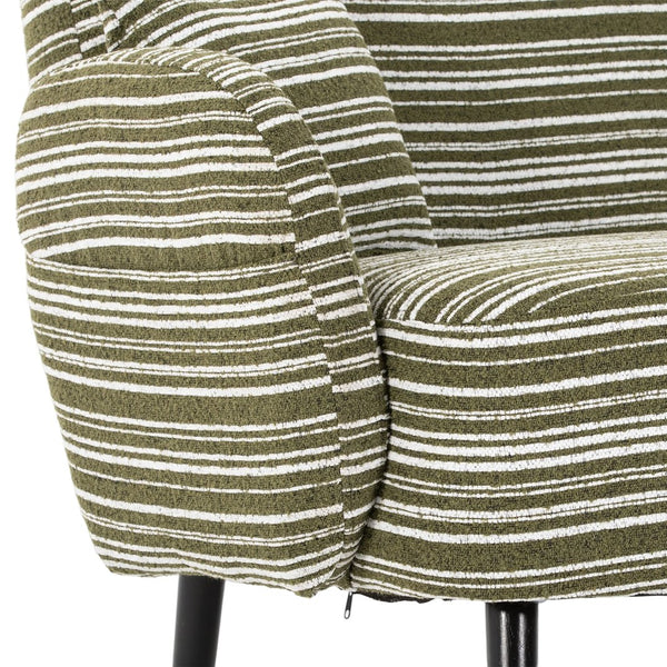 English Elm Modern tufted two-seater sofa with boucle upholstery, tapered legs, storage pockets and plush comfort for small spaces and offices Olive Green W395P376589