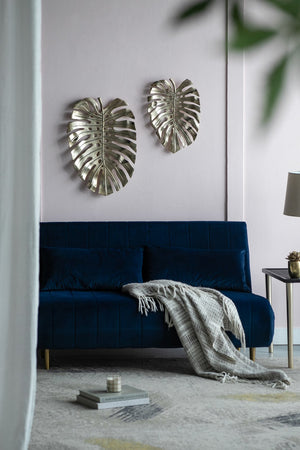 English Elm 24.8x17.3x2" Gold Monstera Leaf Wall Décor — Modern Aluminum Hanging Art, Bright Gold Finish, Botanical Geometry Accent (30x20x10) W2078P293121