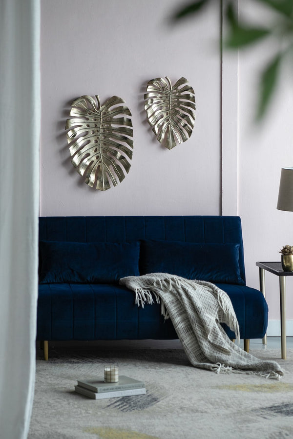 English Elm 24.8x17.3x2" Gold Monstera Leaf Wall Décor — Modern Aluminum Hanging Art, Bright Gold Finish, Botanical Geometry Accent (30x20x10) W2078P293121