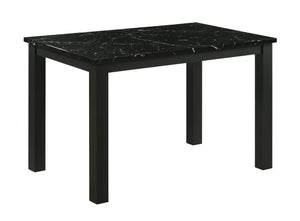 English Elm 1pc Sleek Faux Marble Rectangular Dining Table 47.2" x 29.5" x 30.1"H Modern Minimalist Finish B011P376980