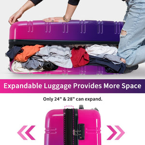 English Elm Hardshell Polycarbonate 3 Piece Luggage Set Spinner Wheels Tsa Lock Expandable Travel Multicolor Purple N732P184448Z
