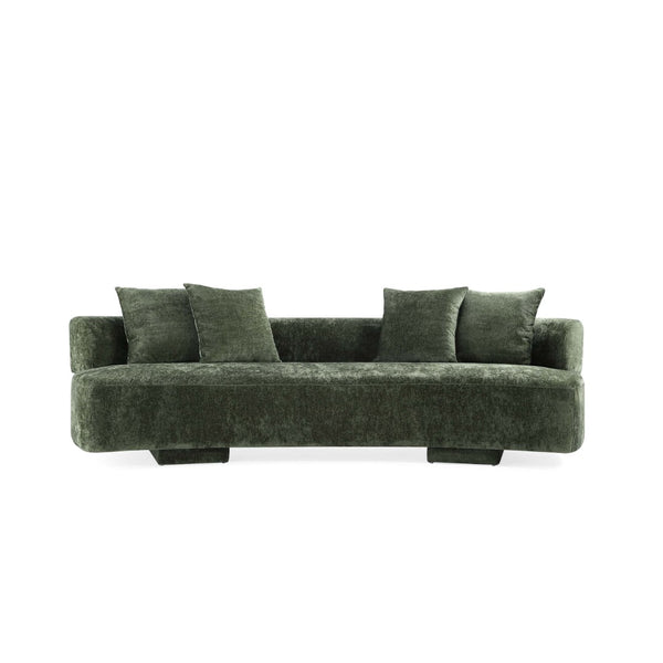 English Elm Verandah 112" Olive Green Chenille Sofa – Stylish Comfort For 4, Durable, Fully Assembled Design B365P398103-GIGA