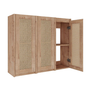 English Elm 36" Bathroom Side Cabinet - Modern Wall-Mounted Design With Soft-Close Doors For Organized Storage W999S00339