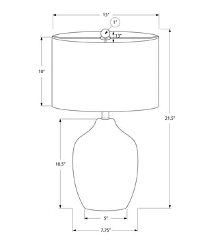 English Elm Lighting, Elegant 22" Black Ceramic Table Lamp With Ivory Shade - Versatile 3-Way Rotary Switch Design B2710P220124