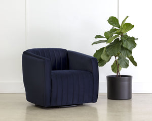 Sunpan Garrison Swivel Lounge Chair - Modern Elegance with Timeless Style and Comfortable Design Features Abbington Navy