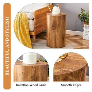 English Elm The Cylindrical Table - Stylish Multi-Use Solution For Small Spaces, Coffee Table & Desk Alternative W1151P200296-GIGA