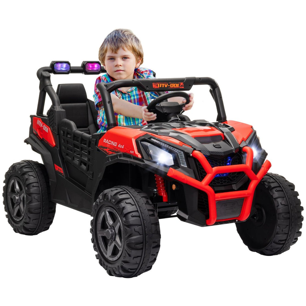 English Elm Qaba 24v Two Seat Kids Ride on Car with Dual Motors Spring Suspension Remote Red W2225P249872