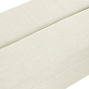 English Elm Twin Folding Ottoman Sleeper Bed with Chenille Upholstery, Foam & Pocket Spring Mattress, Compact Convertible Guest Sofa loveseat White N719P243722K