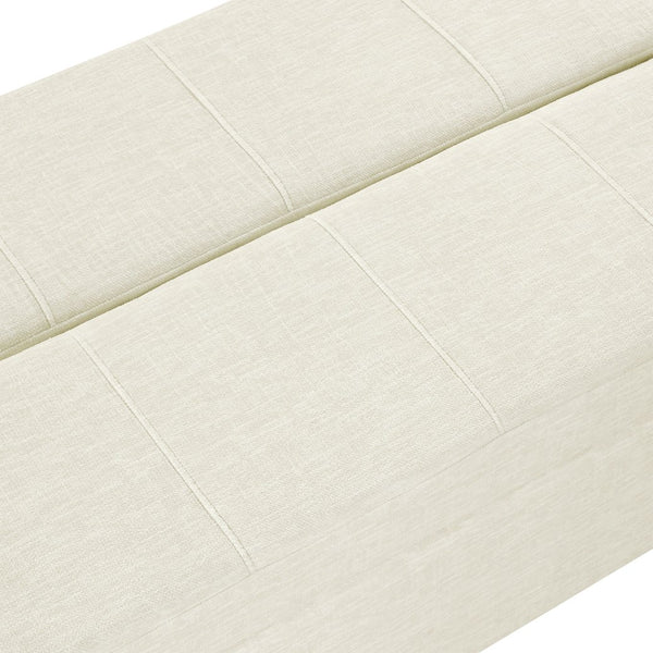 English Elm Twin Folding Ottoman Sleeper Bed with Chenille Upholstery, Foam & Pocket Spring Mattress, Compact Convertible Guest Sofa loveseat White N719P243722K