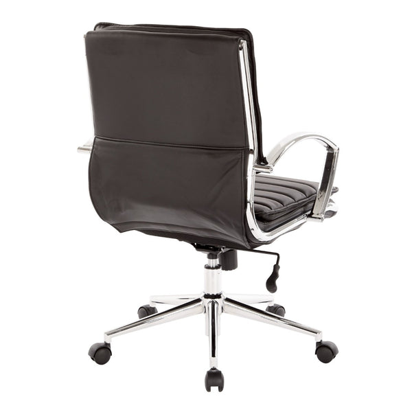 OSP Home Furnishings Mid Back Faux Leather Manager Chair with Lumbar Support and Pneumatic Height Control SPX23591C-U6