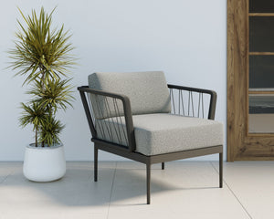 Sunpan Catania Armchair - Stylish Outdoor Seating with Eco-Friendly Materials and Weather-Resistant Design Dark Grey / Copacabana Grey