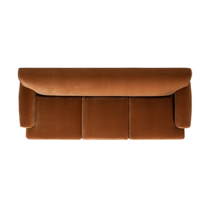 English Elm Alana Velvet Three Cushion Sofa Hardwood Frame Tight Back Living Room Seating B2719P479037