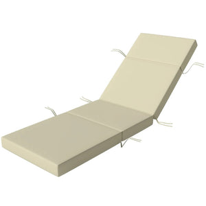 English Elm Outdoor Chaise Lounge Cushion Set Uv Resistant Polyester with Foam Fill for Patio Cream White T3971P475827