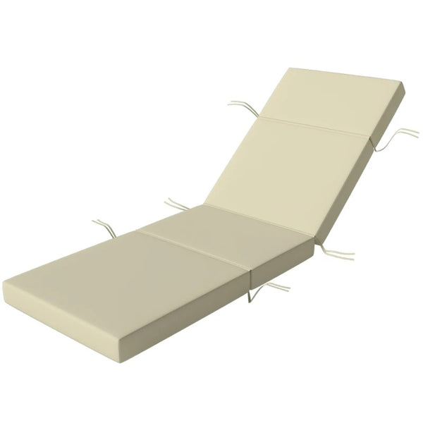 English Elm Outdoor Chaise Lounge Cushion Set Uv Resistant Polyester with Foam Fill for Patio Cream White T3971P475827