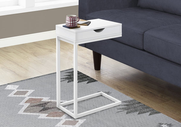 English Elm Accent 3-Tier Side Table with X-Frame Metal Base, Space-Saving End Table with Shelves for Living Room White 23 L x 17 W x 4 H B2710P219356
