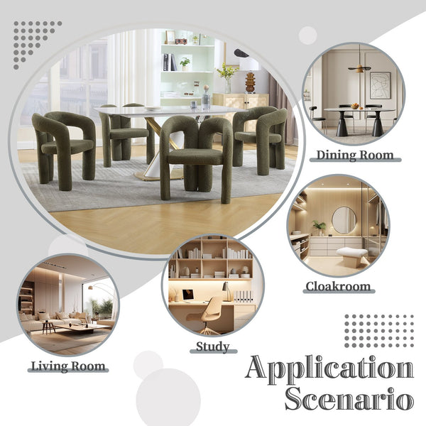 English Elm Contemporary Velvet Upholstered Barrel Accent Chair with Curved Support, Foam Seat, Steel Frame Finish Olive Green W395P224759