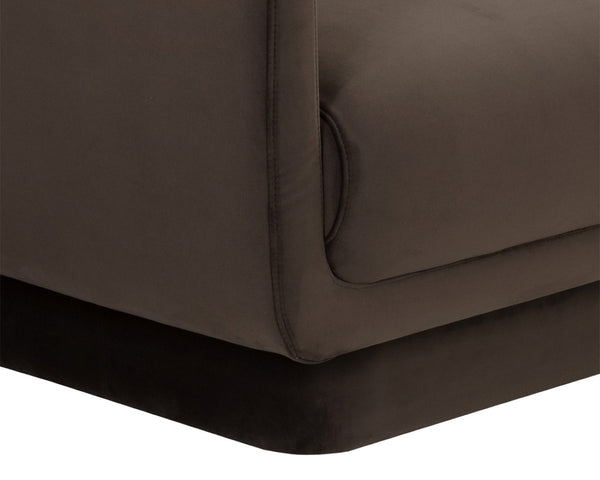 Sunpan EVERTON Sofa - Retro-Inspired Meg Dark Brown Design with Plush Cushions for Ultimate Comfort 111511