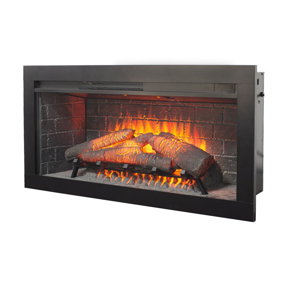 English Elm 36 Inch Infrared Quartz Fireplace Insert with Trim Kit 3d Ember Bed Touch Control W1769P405042